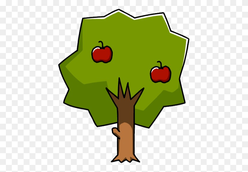 445x524 Apple Tree Scribblenauts Wiki Fandom Powered - Apple Tree PNG