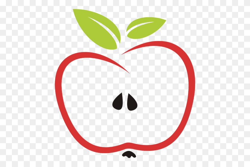 472x500 Apple With Leaves - Manzana PNG