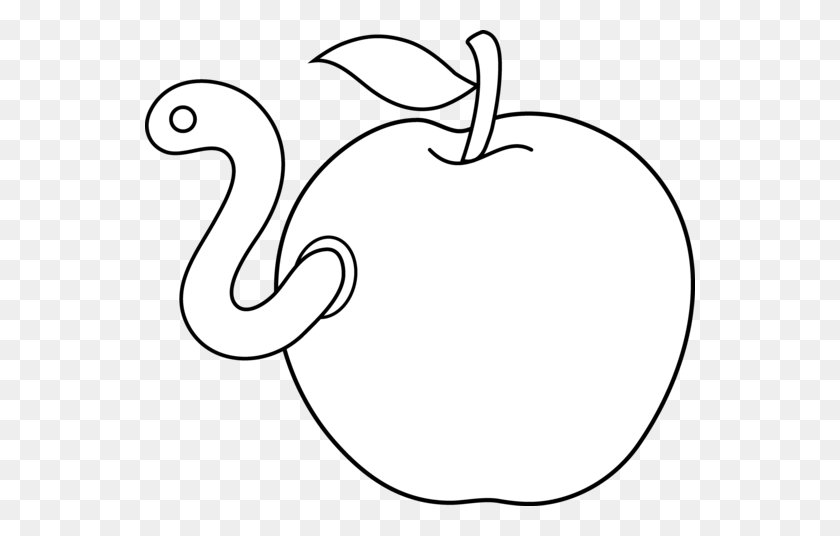 550x476 Apple Worm Clip Art - Apple And Books Clipart
