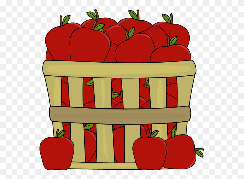 568x555 Apples In A Basket Clip Art Apples In A Basket Image - Red Apple Clipart