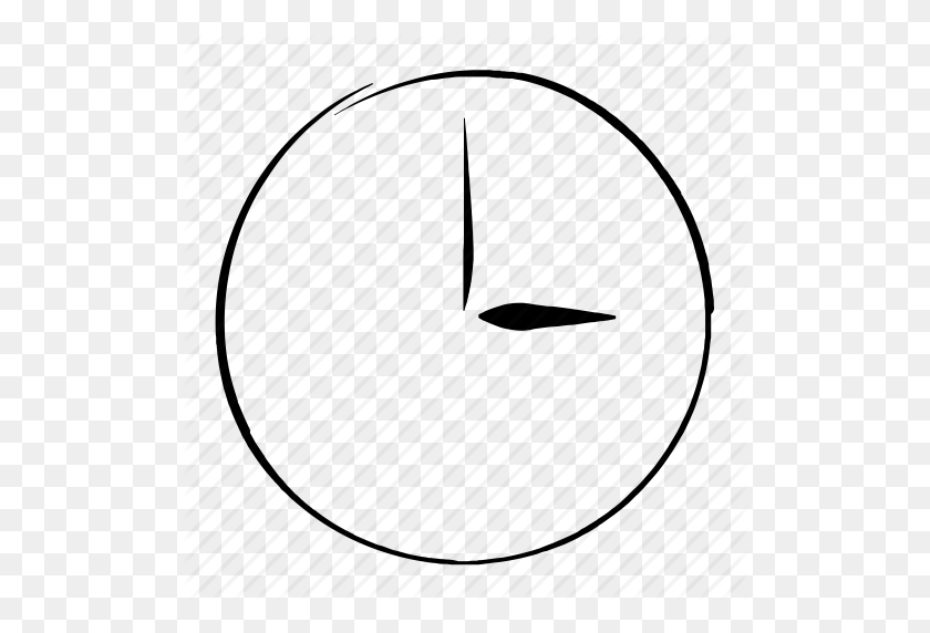 512x512 Cita, Reloj, Dibujado A Mano, Hora, Icono De Tiempo - Mano De Reloj Png