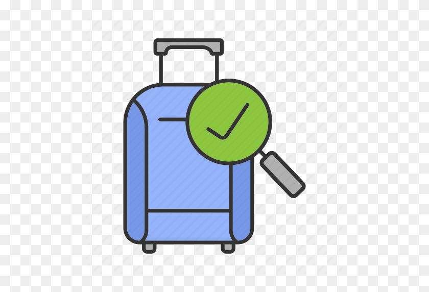 512x512 Approved, Bag, Baggage, Checked, Checkmark, Handbag, Luggage Icon - Baggage Claim Clipart