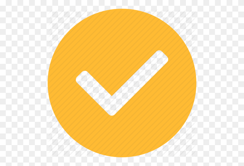 512x512 Approved, Check, Checkbox, Circle, Confirm, Sure, Yellow Icon - Yellow Circle PNG