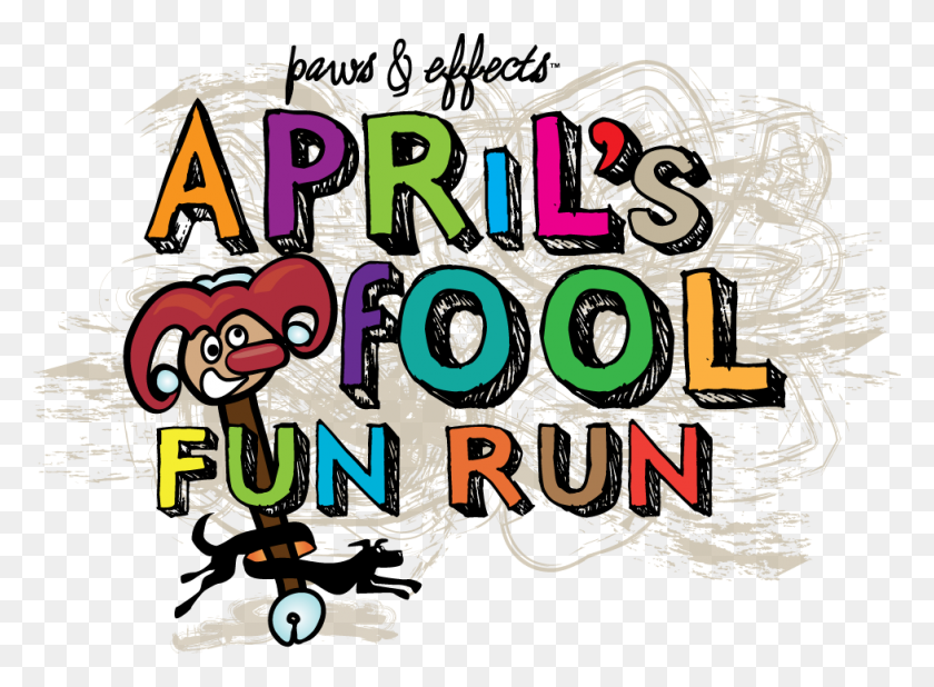 977x700 April Fools Fun Run Paws Effect - April Fools Day Clipart