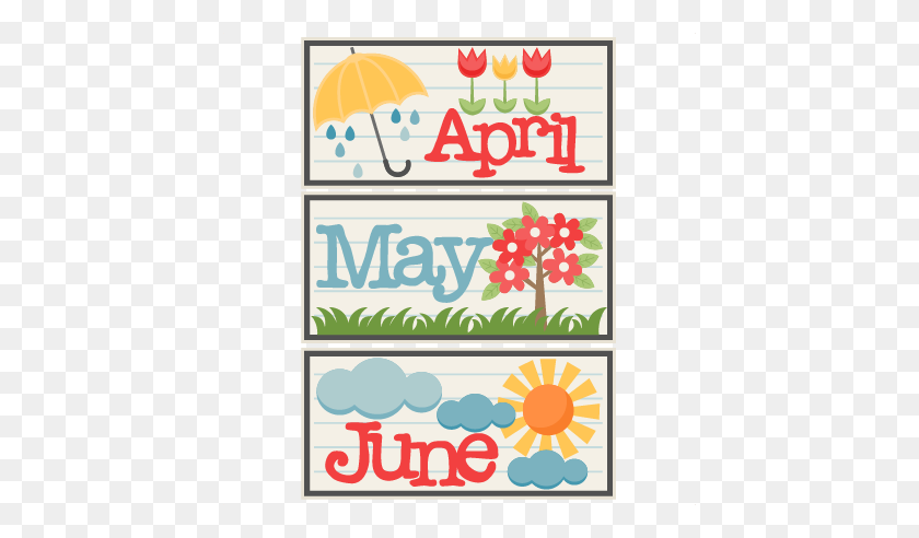 432x432 Abril Mayo Junio ​​Títulos Scrapbook Lindo Clipart - Calendario Mayo Clipart