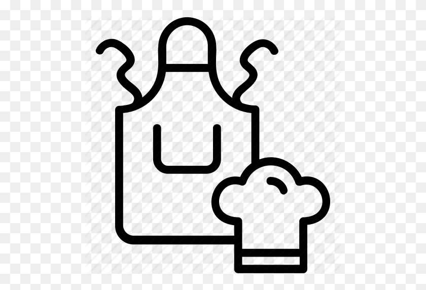 Delantal, delantal de chef, gorro de chef, uniforme de cocinero, icono de delantal de cocina: gorro de chef y delantal gráfico