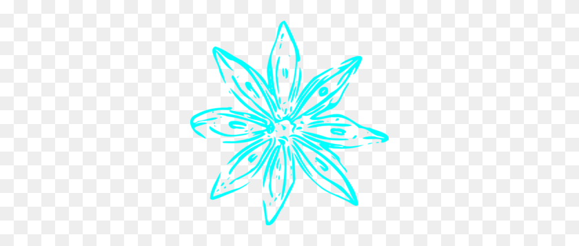 288x297 Aqua Flower Clip Art - Turquoise Flower Clipart