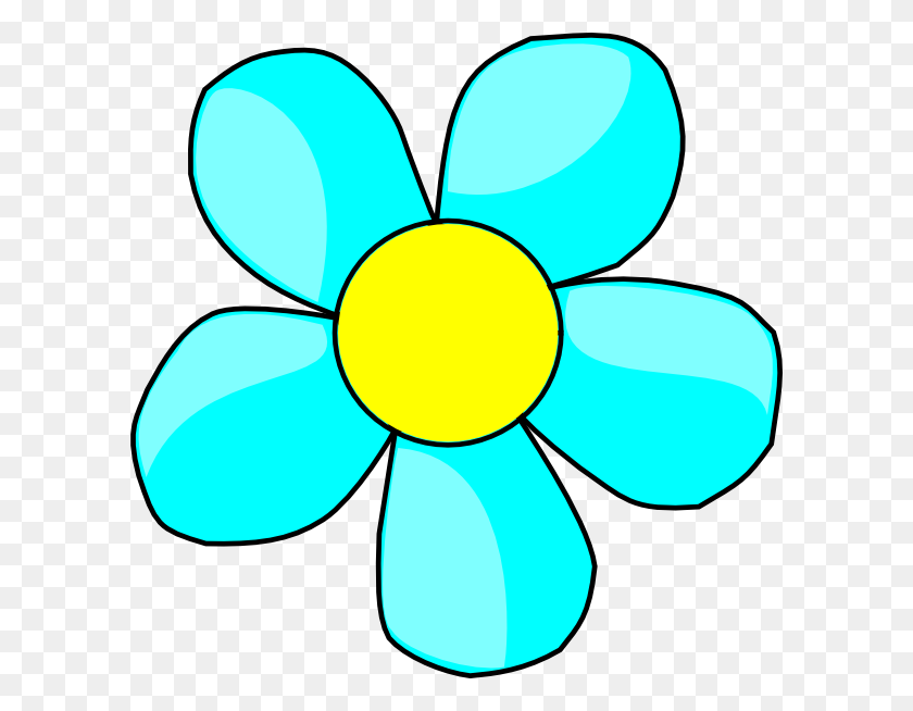 600x594 Aqua Flower Png, Clip Art For Web - Flower Petals PNG
