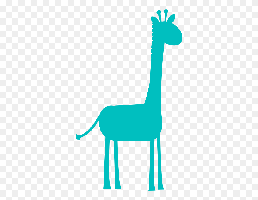 348x591 Aqua Giraffe Profile Clip Art - Profile Clipart