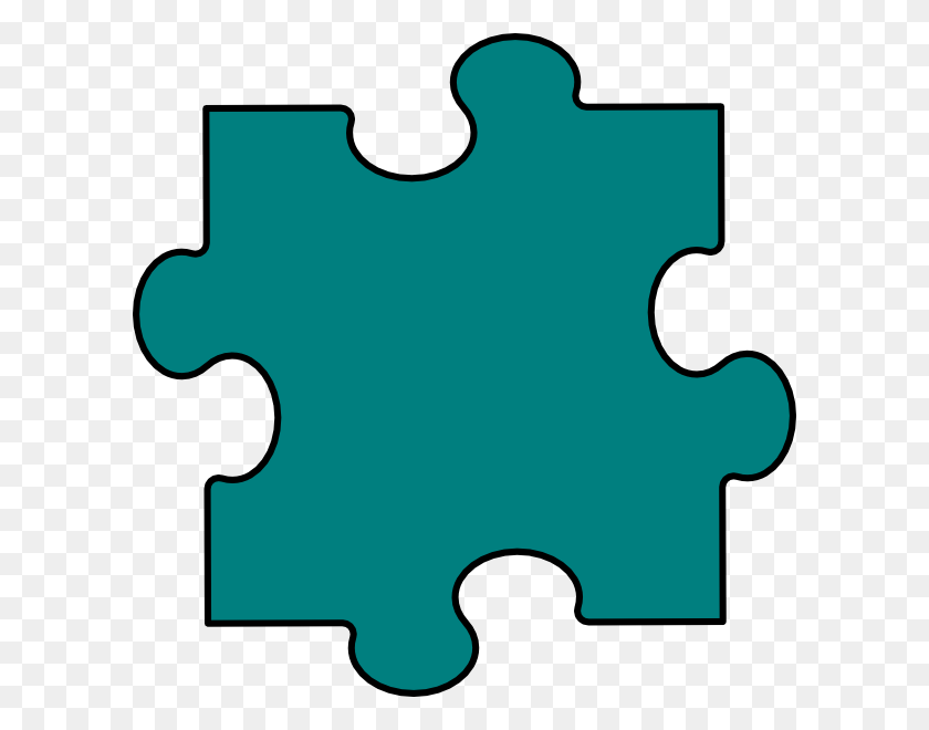600x600 Aqua Puzzle Piece Clipart - Puzzle Piece Clipart