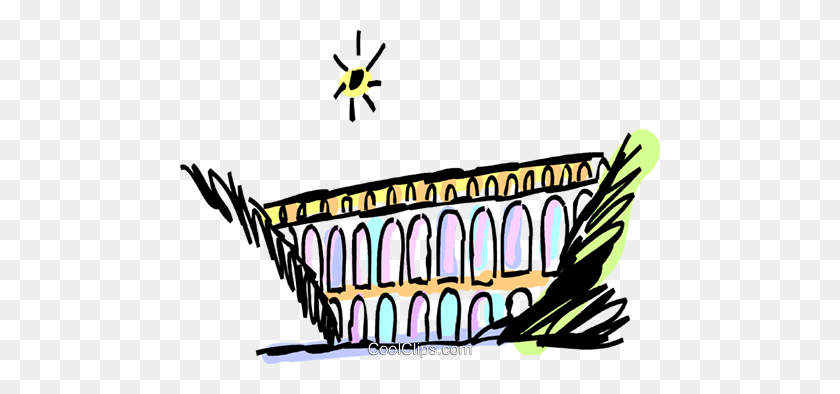 480x334 Aqueducts Royalty Free Vector Clip Art Illustration - Aqueduct Clipart