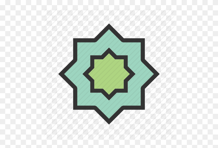 512x512 Арабский, Исламская, Культура, Мечеть, Узор, Звезда, Традиционная Икона - Звездный Узор Png