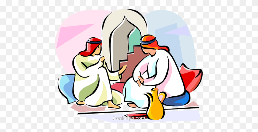 480x369 Arabic People Royalty Free Vector Clip Art Illustration - Arabic Clipart