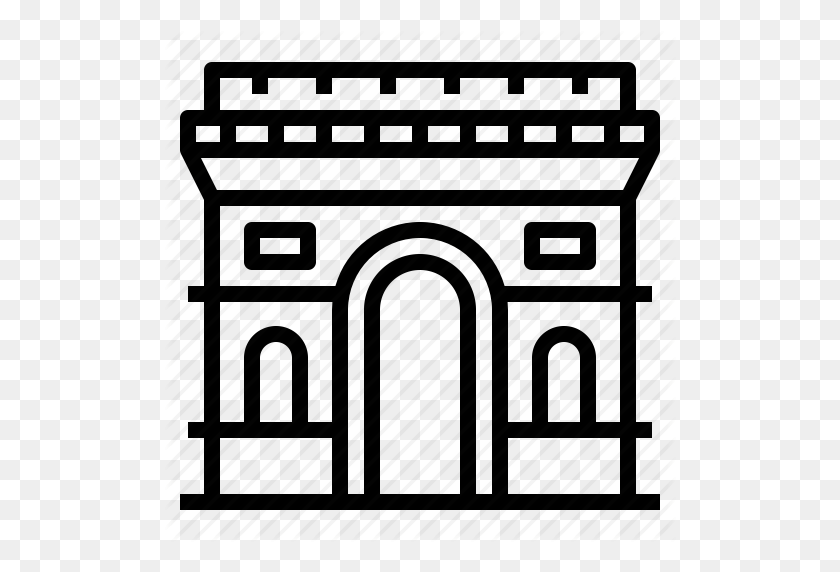 512x512 Arc, De, France, Landmark, Monuments, Paris, Triomphe Icon - Arc De Triomphe Clipart
