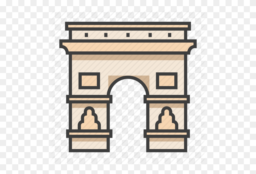512x512 Arc De Triomphe, Architecture, Europe, Landmark, Monument, Paris - Arc De Triomphe Clipart