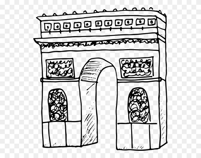 561x600 Arc De Triomphe Rubber Stamp Paris Stamps Stamptopia - Arc De Triomphe Clipart