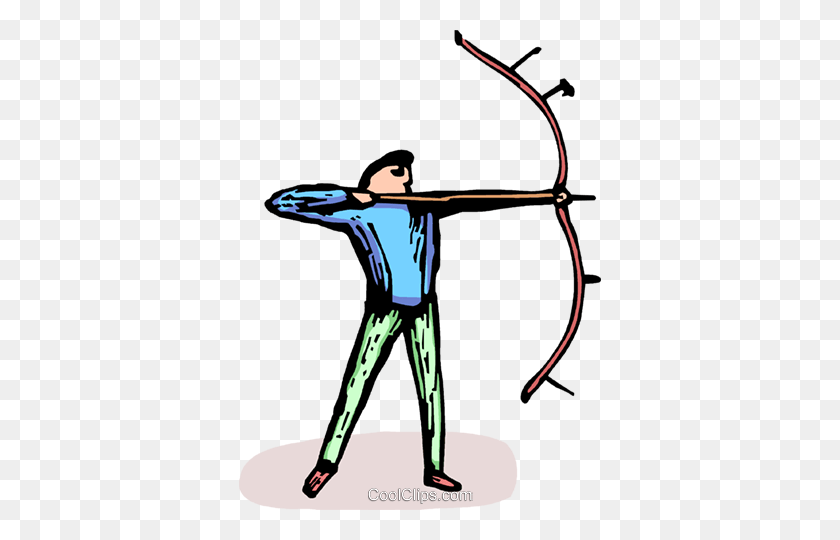 362x480 Archer Royalty Free Vector Clip Art Illustration - Archery Clipart