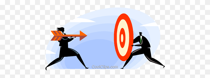 480x254 Archery Arrow And Target Royalty Free Vector Clip Art Illustration - Archery Clipart