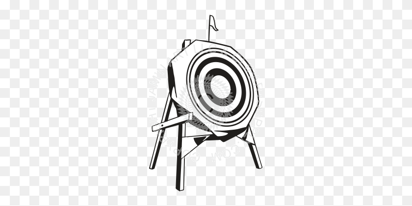 231x361 Archery Target Stand Black And White - Target Clipart Black And White