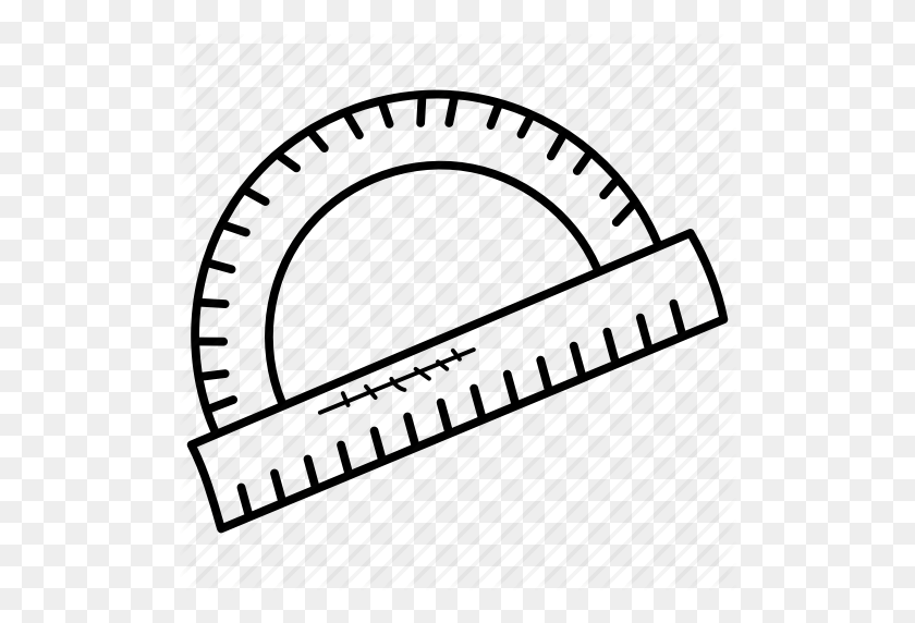 512x512 Architectural Protractor, Basic Protractor, Drafting Tool - Protractor Clipart