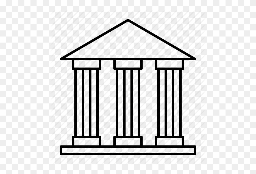 512x512 Architecture, Bank, Building, Construction, House, Pillar - Pillar Clip Art
