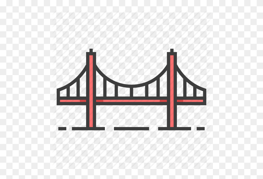 512x512 Architecture, California, Famous, Golden Gate Bridge, Historical - Golden Gate Bridge PNG