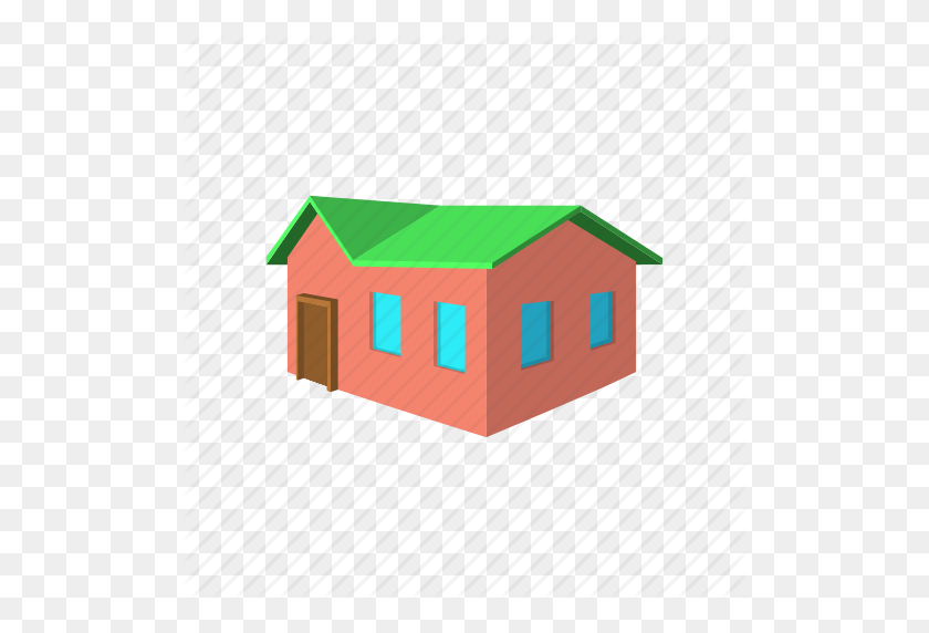 512x512 Architecture, Cartoon, Estate, Home, House, Red, Residential Icon - Cartoon House PNG