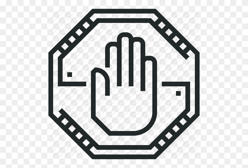 512x512 Area, Control, Forbidden, Hand, Military, Sign, Stop, Warning - Military Emblems Clipart Free