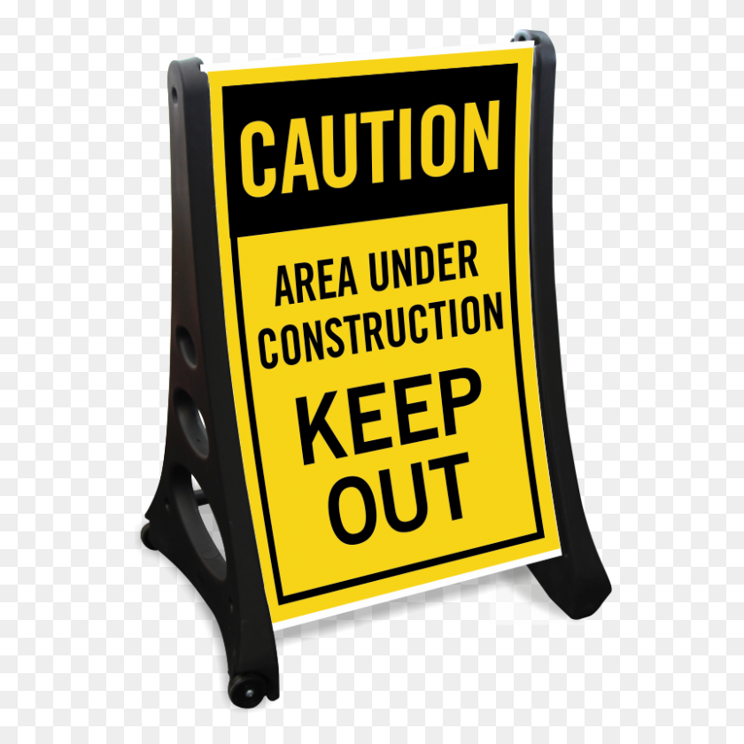 800x800 Area Under Construction Keep Out Caution Sidewalk Sign, Sku K - Construction Sign PNG