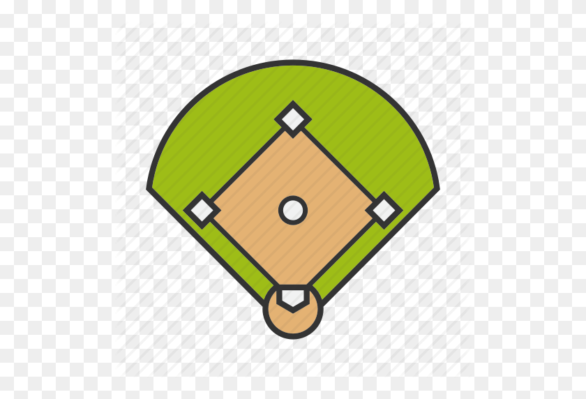 512x512 Arena, Baseball, Court, Diamond, Field, Sport, Stadium Icon - Baseball Diamond PNG