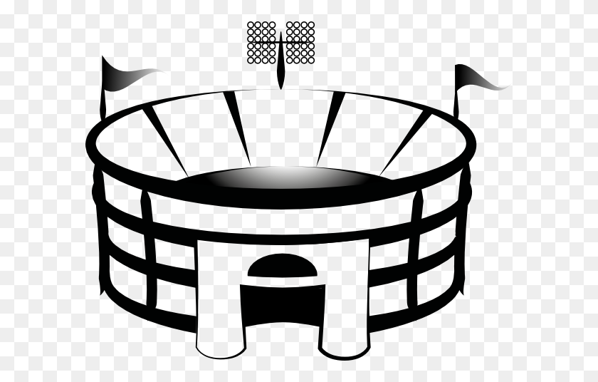 600x476 Arena Clipart - Raft Clipart Black And White