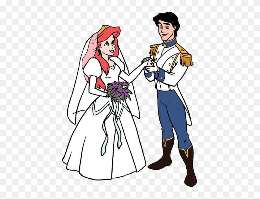450x584 Ariel And Eric Clip Art Disney Clip Art Galore - Wedding Day Clipart