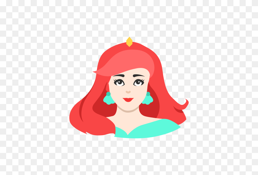 512x512 Ariel, Disney Princess, Lady, Princess Icon - Ariel PNG