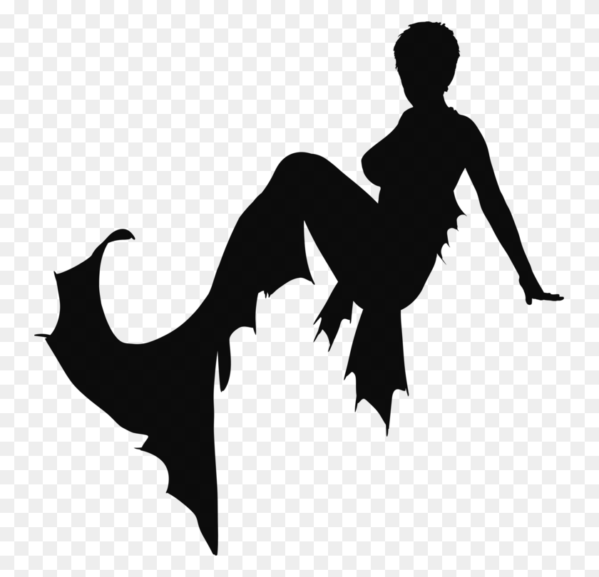 743x750 Ariel Mermaid Silhouette Drawing Siren - Siren Clipart