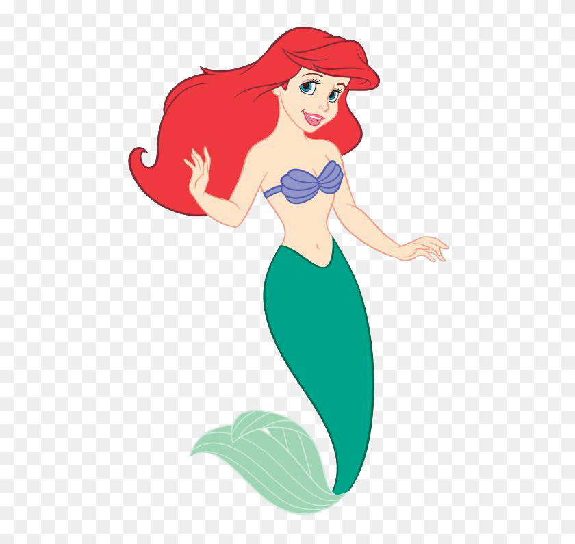 492x735 Ariel The Little Mermaid Clipart - Vintage Mermaid Clipart