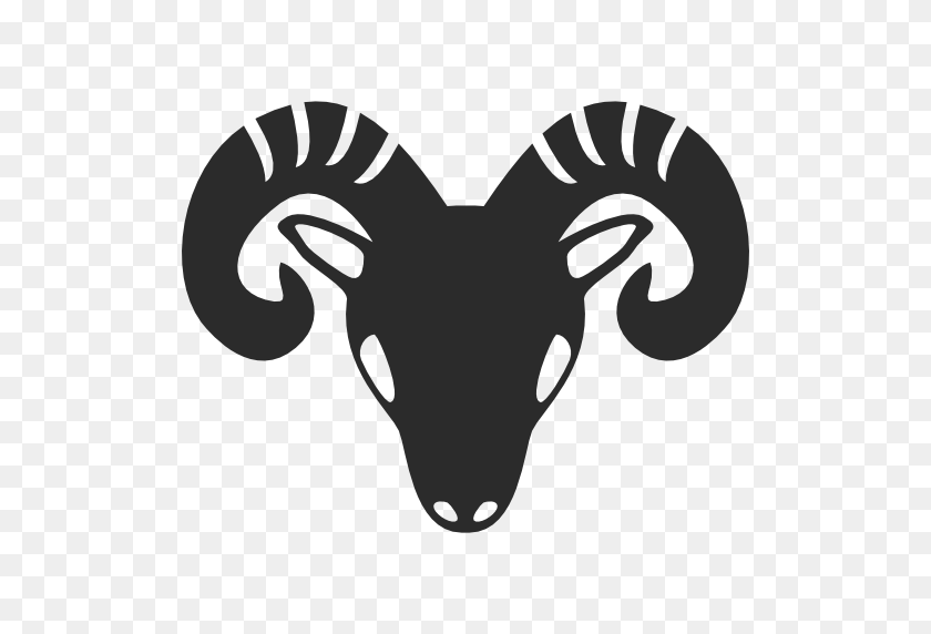 512x512 Aries Zodiac Symbol Of Frontal Goat Head - Goat Head PNG