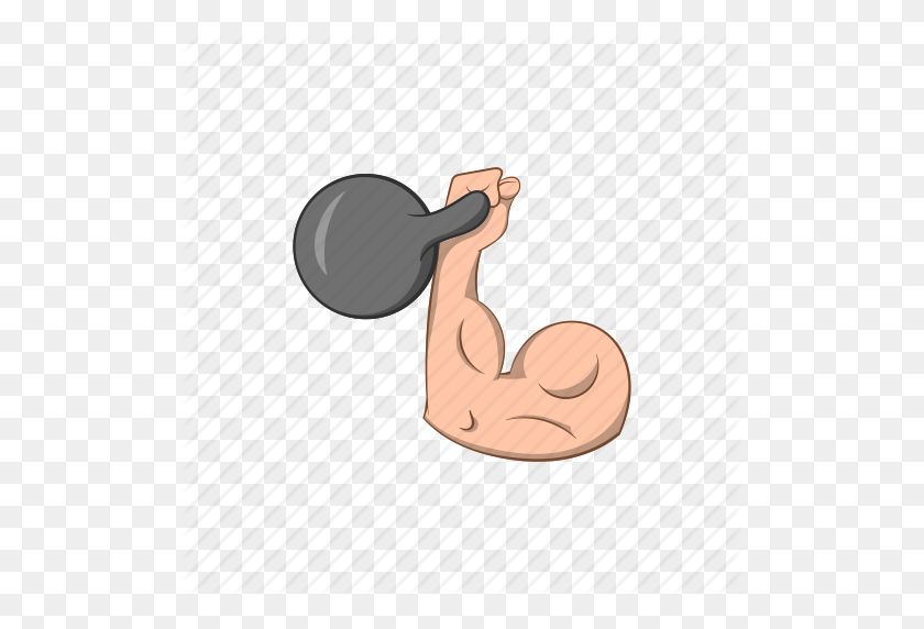 512x512 Arm, Cartoon, Dumbbell, Fitness, Human, Muscle, Weight Icon - Cartoon Arm PNG