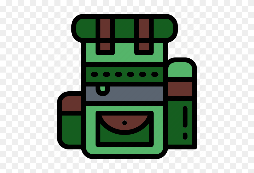 512x512 Army, Backpack, Bag, Camping Icon - Camping Backpack Clipart