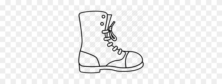 260x260 Army Boots Clipart - Cowboy Boot Clipart Black And White