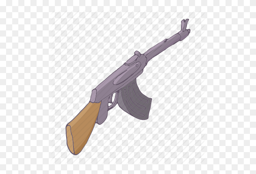 512x512 Army, Cartoon, Gun, Machine, Military, War, Weapon Icon - Cartoon Gun PNG