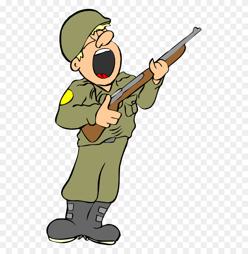 526x800 Army Clipart American Soldier - Waving Clipart