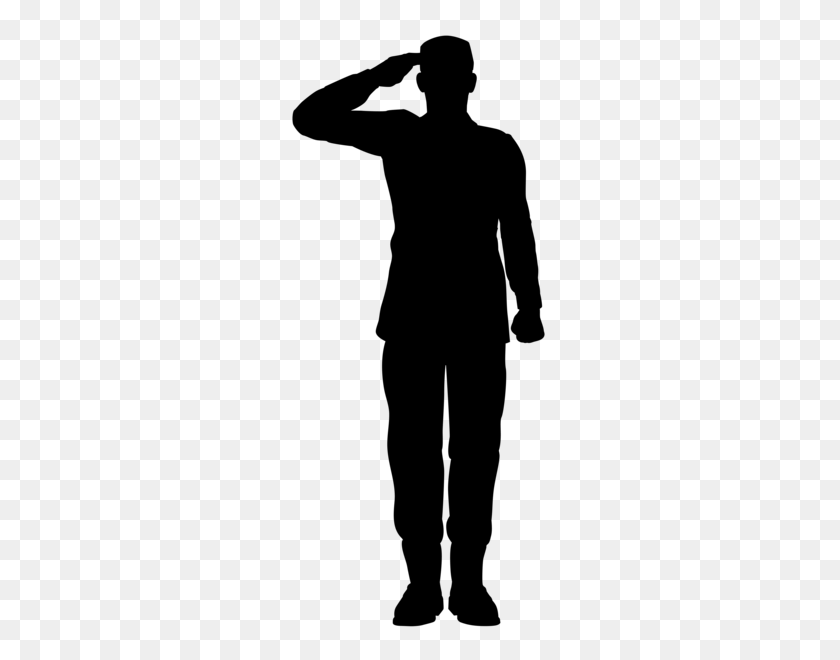 260x600 Army Soldier Saluting Silhouette Png Clip Art Image Cakes - Soldier Silhouette PNG