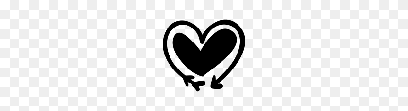170x170 Arrow And Heart Doodle Png Icon - Doodle Heart PNG