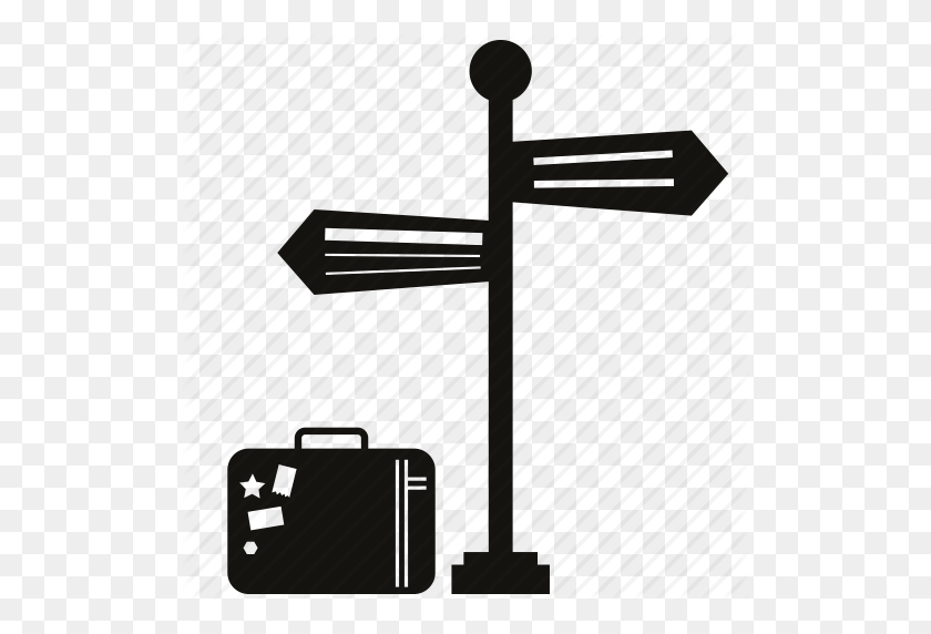 512x512 Flecha, Bolsa, Poste Guía, Izquierda, Derecha, Signo, Icono De Viaje - Icono De Viaje Png