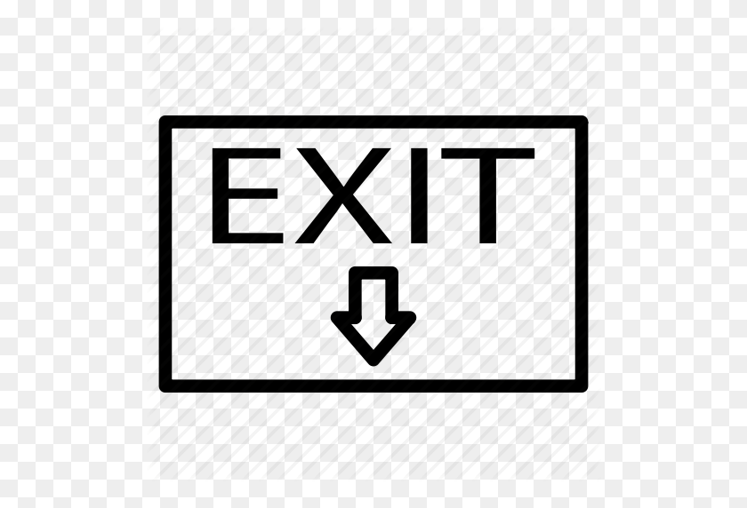 512x512 Arrow, Board, Down, Exit, Sign Icon - Exit Sign Clip Art