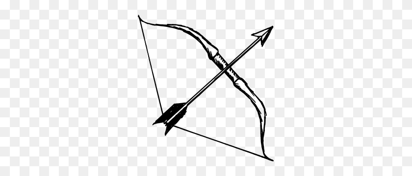 277x300 Arrow Bow Weapon - Bow And Arrow Clipart Black And White