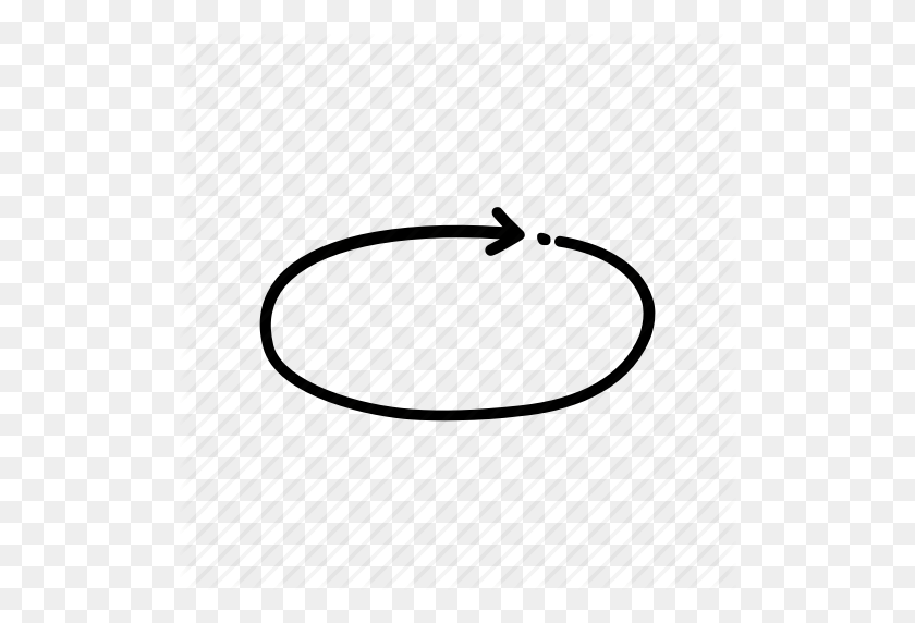 512x512 Arrow, Circle, Cycle, Hand Drawn Circle Arrow, Handrawn Circle - Drawn Circle PNG