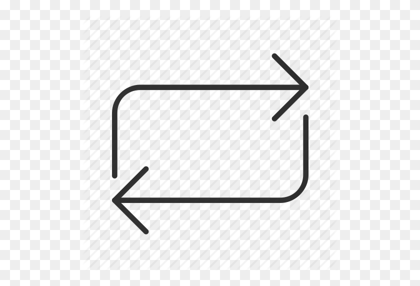 512x512 Arrow, Cycle, Infinite Loop, Process, Processing, Thin Line Arrow Icon - Thin Line PNG