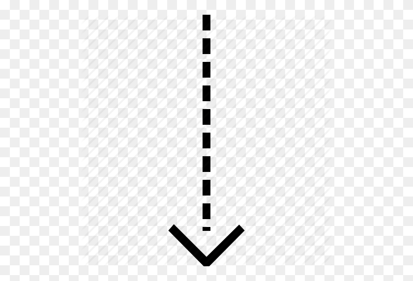 512x512 Arrow, Dashed, Down, Download Icon - Dashed Line PNG