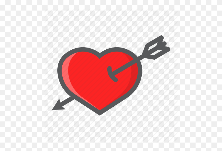 512x512 Arrow, Heart, Holiday, Love, Pierced, Romantic, Valentine Icon - Valentine Heart PNG
